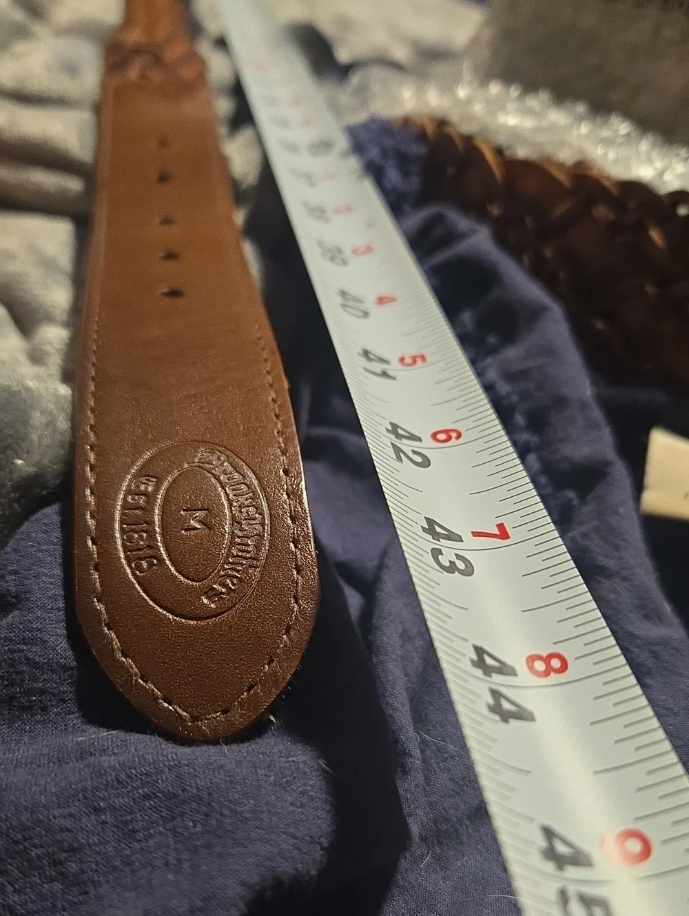 BROOKS BROTHERS-Braided Brown Leather Belt-Size M